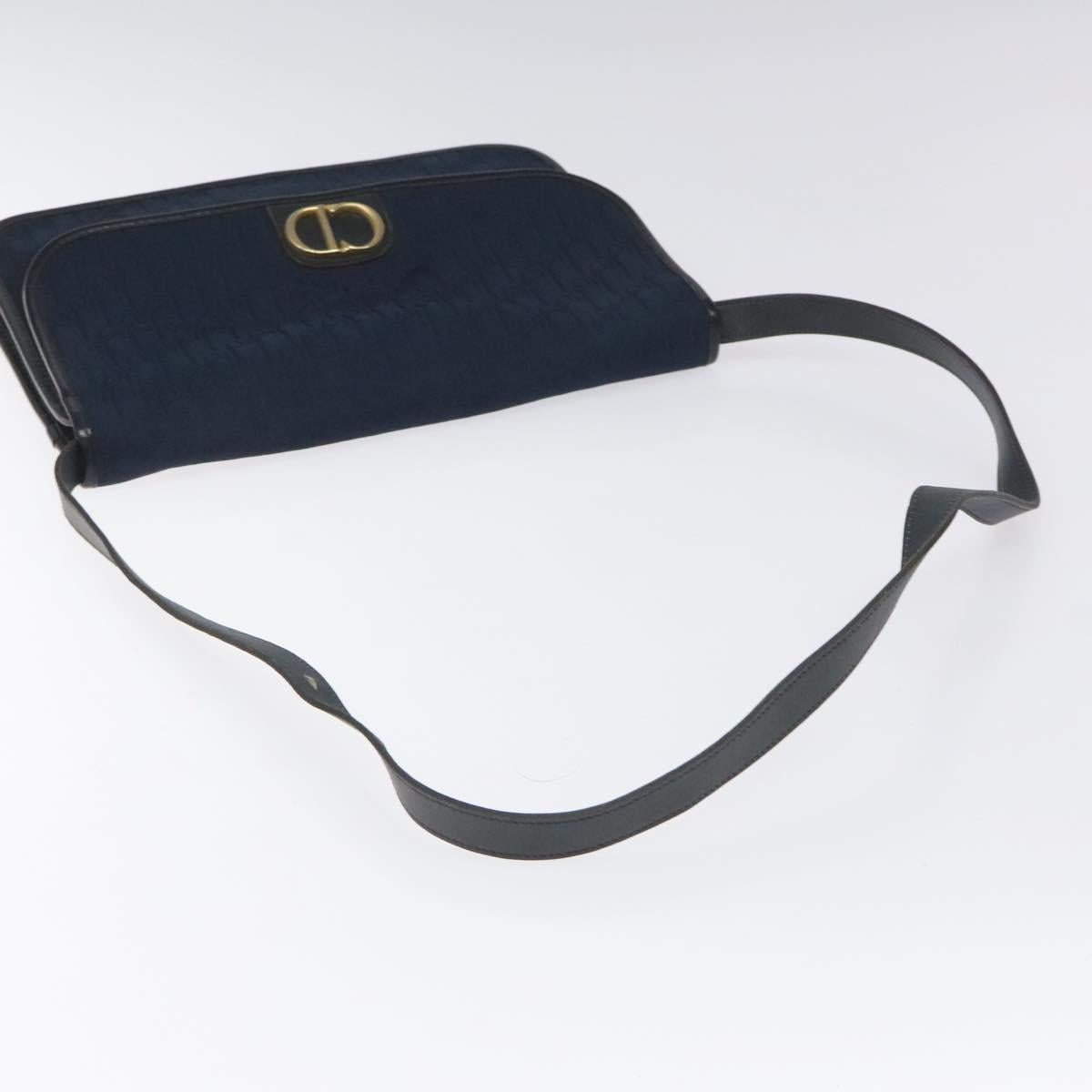 Christian Dior Trotter Canvas Shoulder Bag Navy Auth bs22436