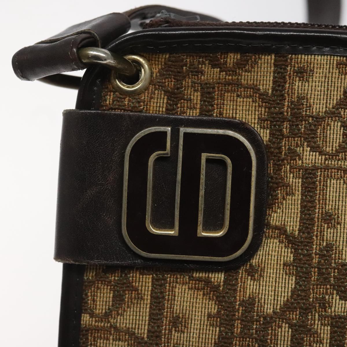 Christian Dior Trotter Canvas Shoulder Bag Brown Auth bs22437
