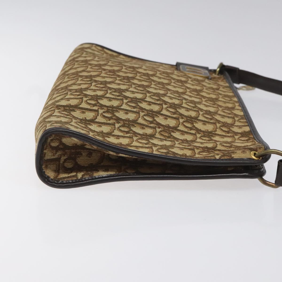 Christian Dior Trotter Canvas Shoulder Bag Brown Auth bs22437