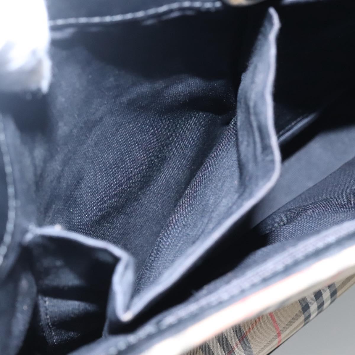 Burberrys Nova Check Shoulder Bag Canvas Beige Auth bs22440