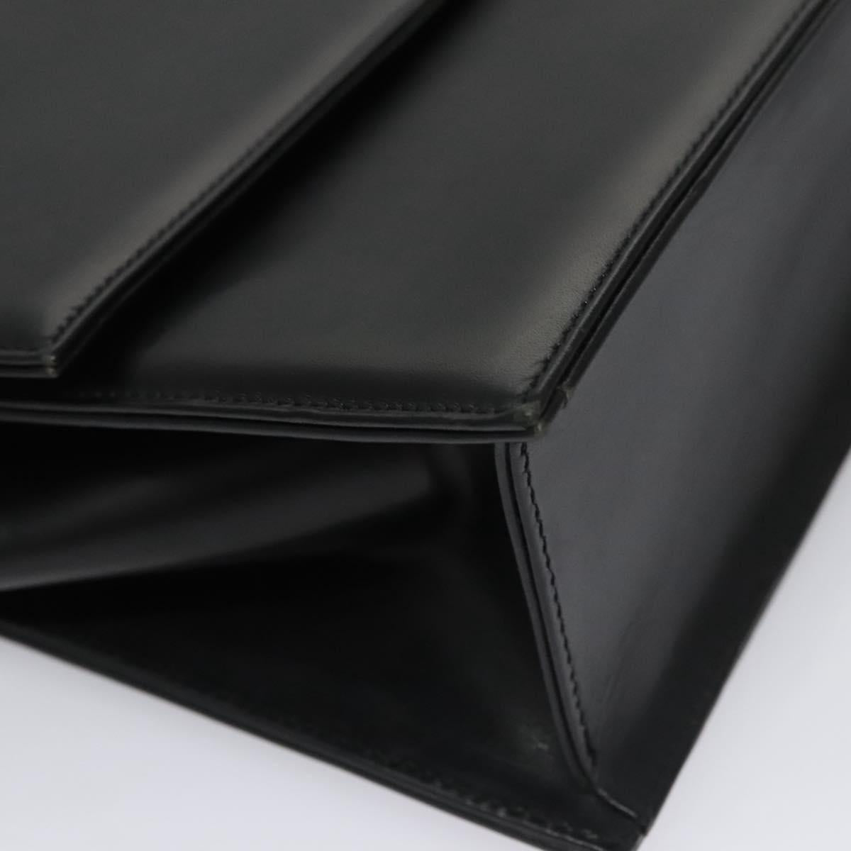 VERSACE Shoulder Bag Leather Black Auth bs22448