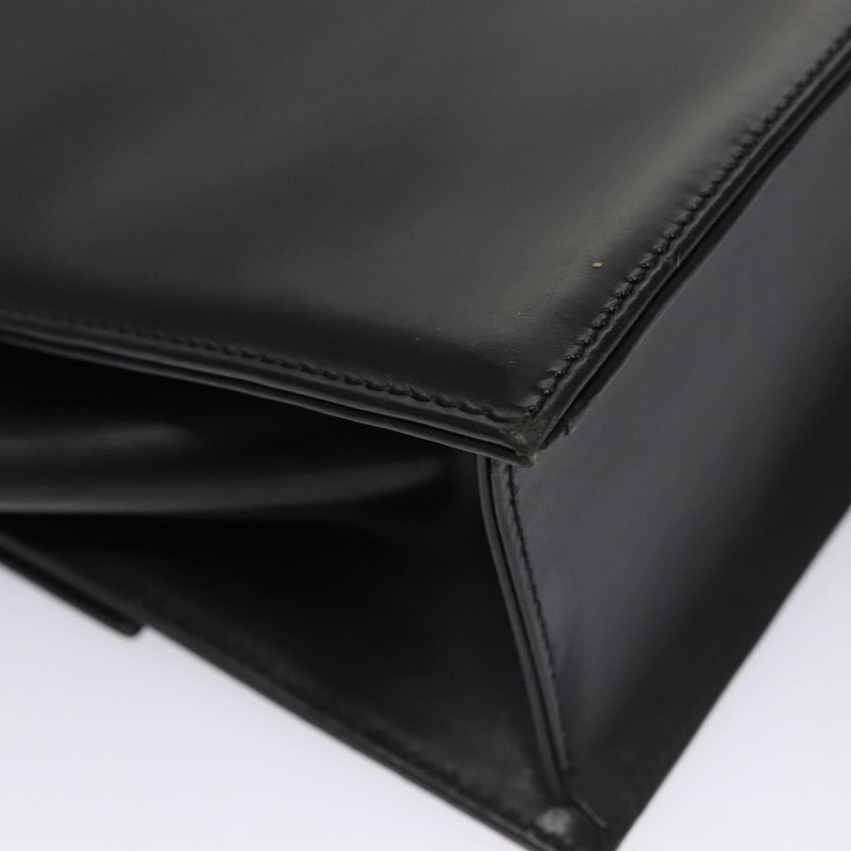 VERSACE Shoulder Bag Leather Black Auth bs22448