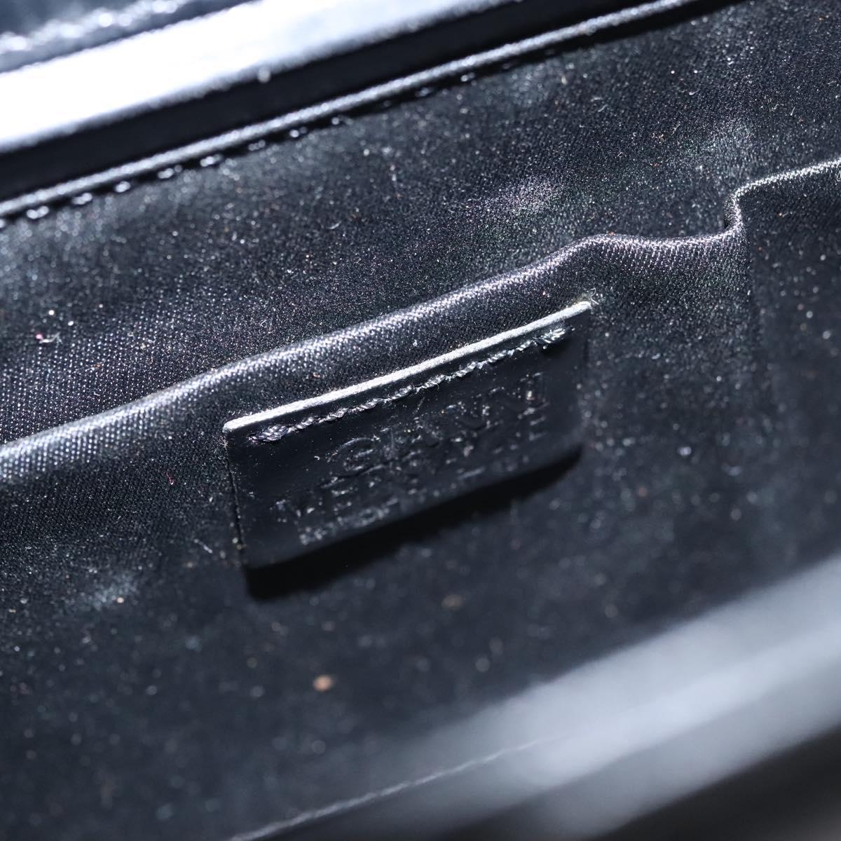 VERSACE Shoulder Bag Leather Black Auth bs22448