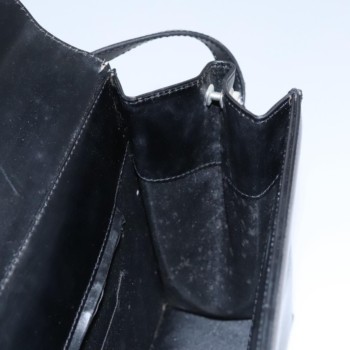 VERSACE Shoulder Bag Leather Black Auth bs22448