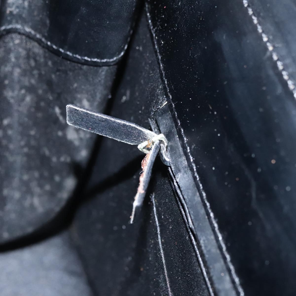 VERSACE Shoulder Bag Leather Black Auth bs22448