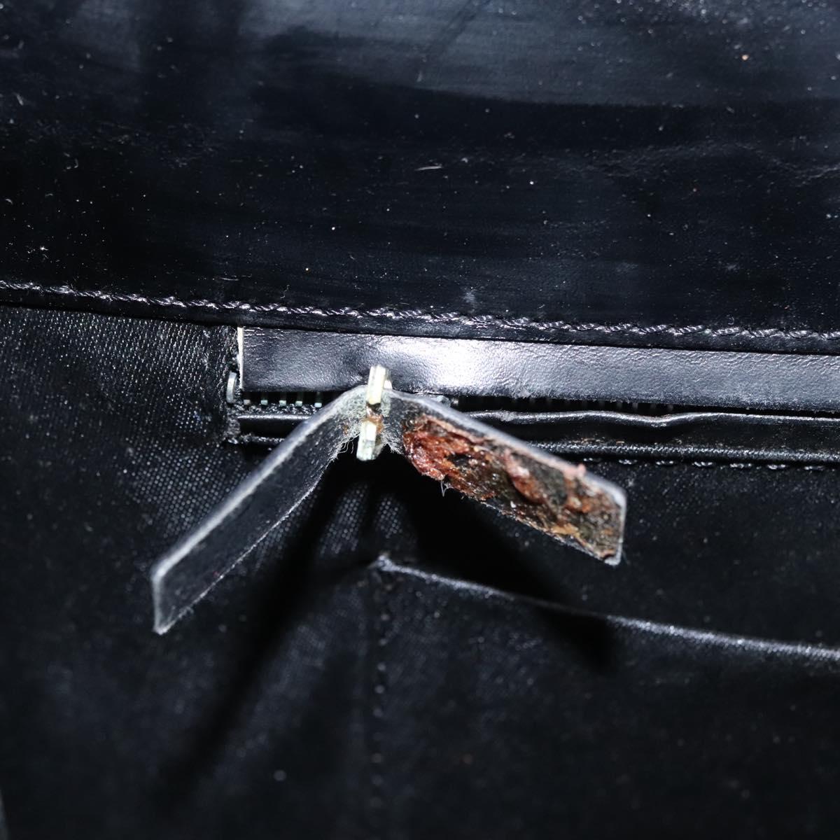 VERSACE Shoulder Bag Leather Black Auth bs22448