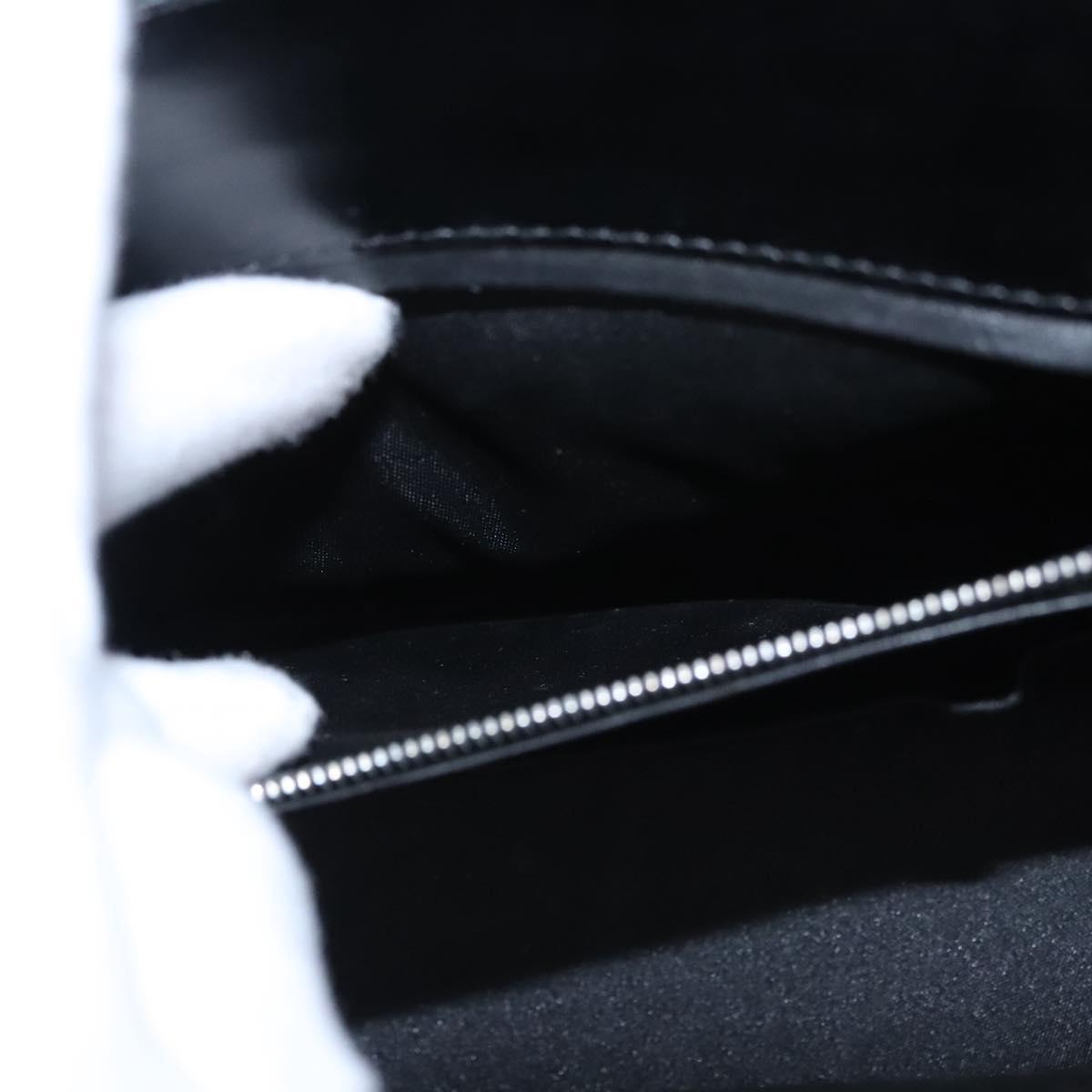 VERSACE Shoulder Bag Leather Black Auth bs22448