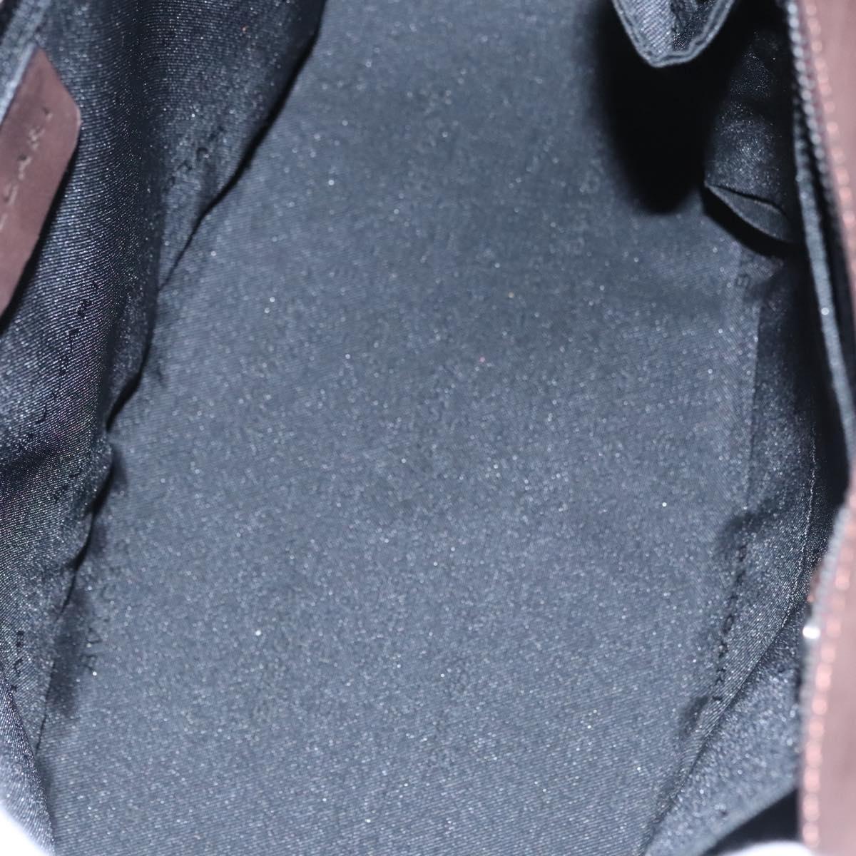 BVLGARI Hand Bag Suede 2way Brown Silver Auth bs22466