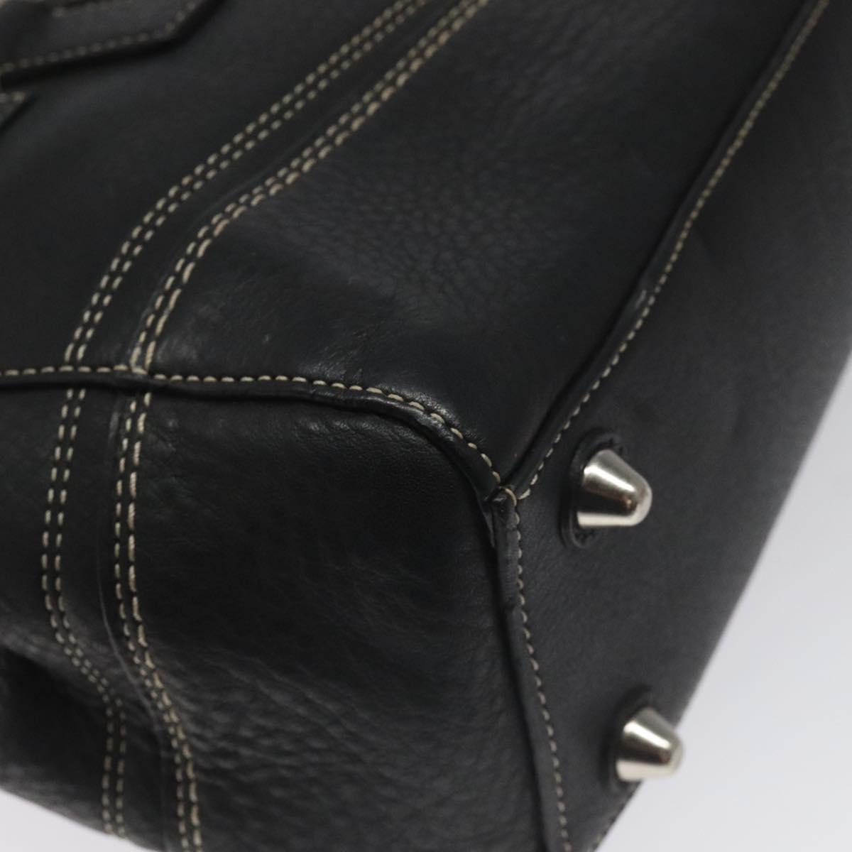 Coach Hand Bag Leather Black Auth bs22477