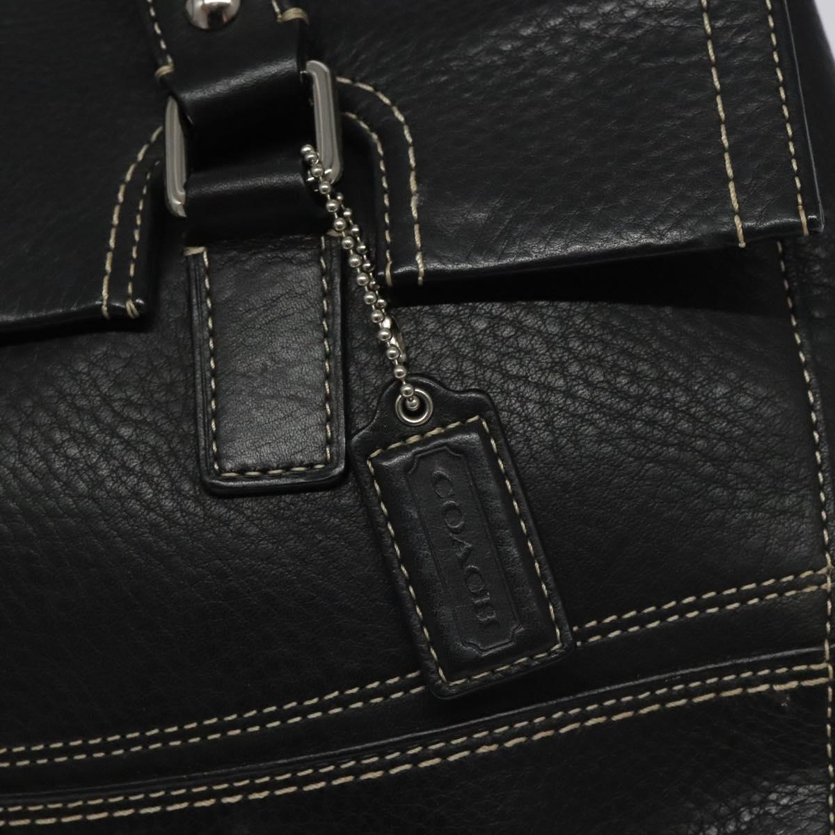 Coach Hand Bag Leather Black Auth bs22477