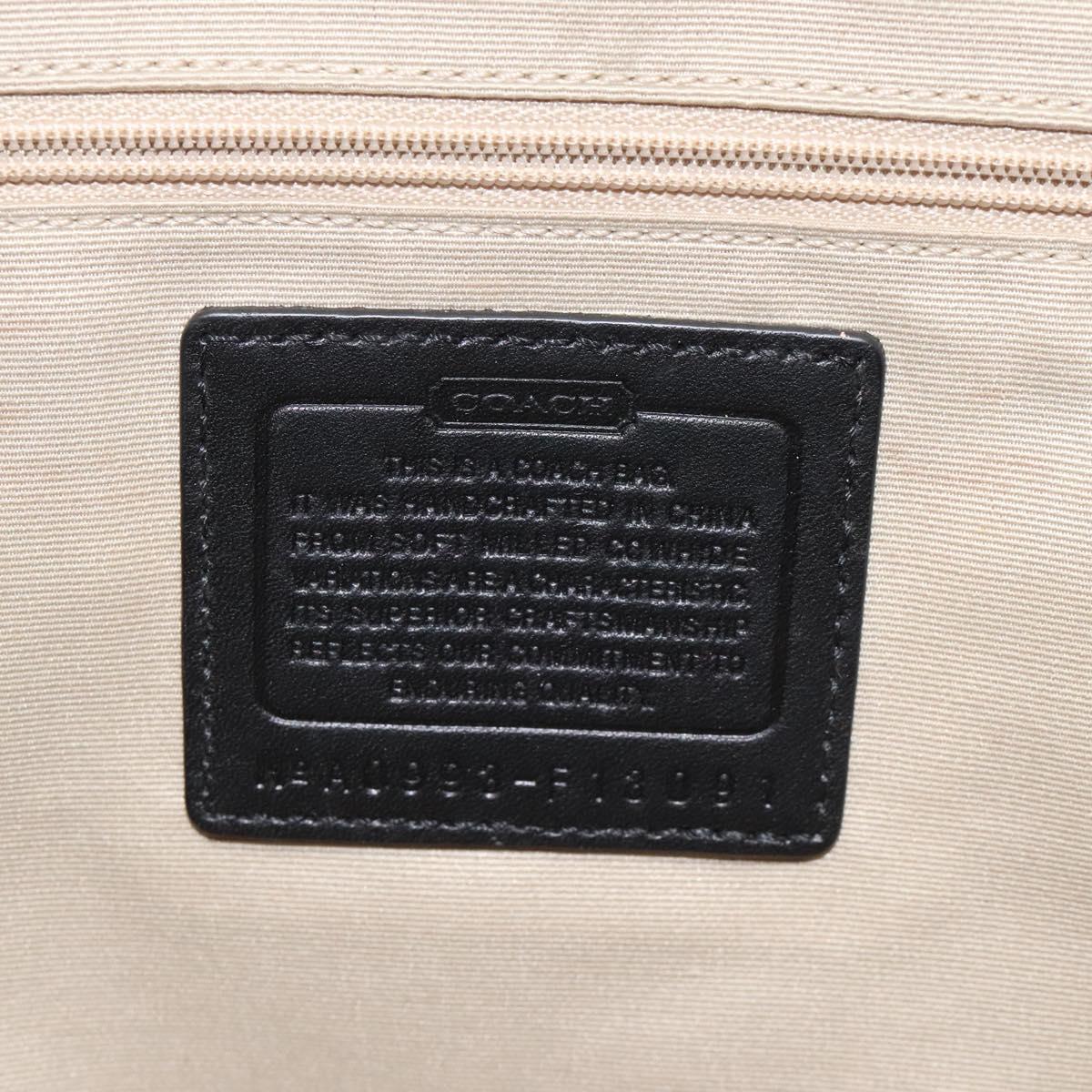 Coach Hand Bag Leather Black Auth bs22477