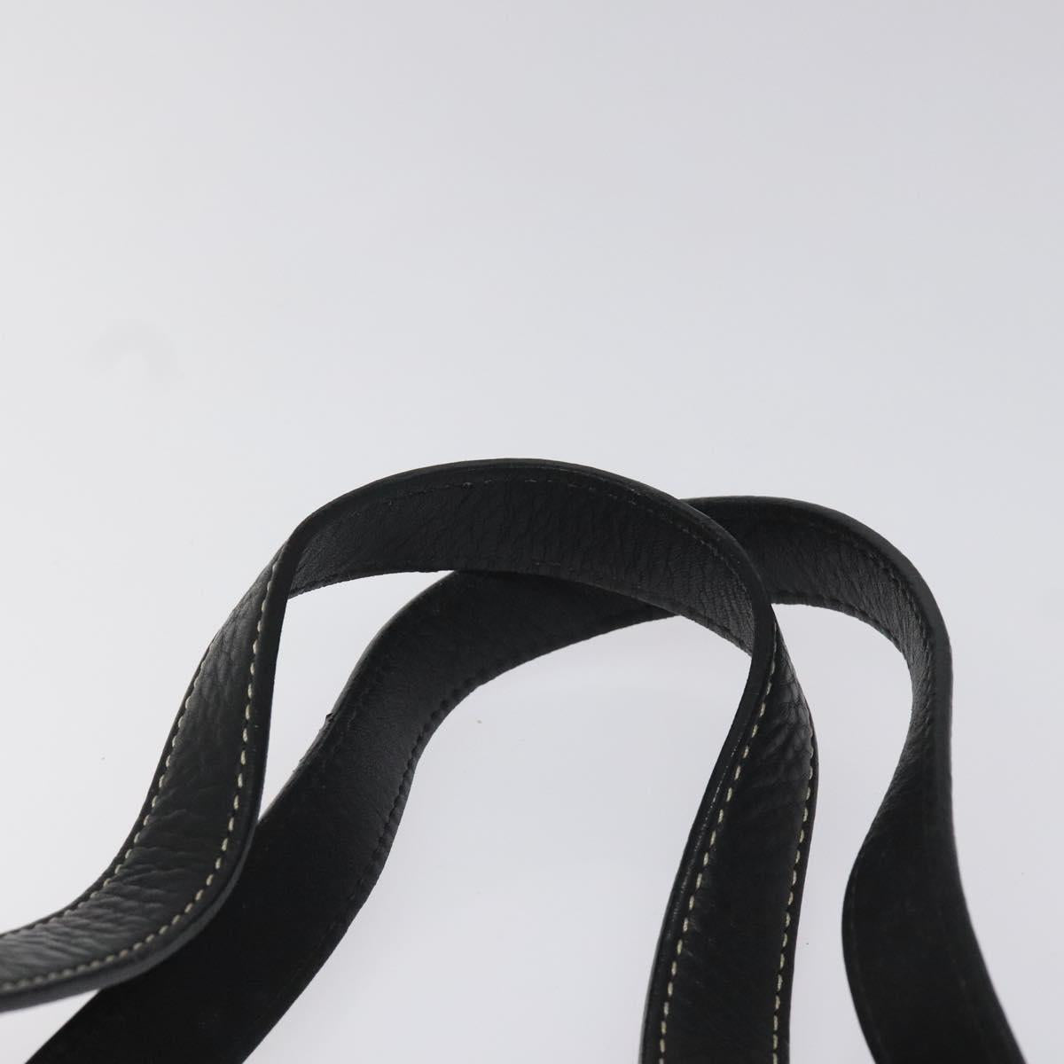 Coach Hand Bag Leather Black Auth bs22477