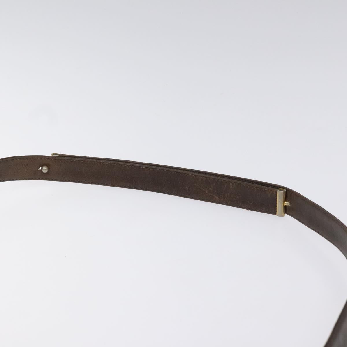 Christian Dior Trotter Canvas Shoulder Bag Brown Gold Auth bs22491