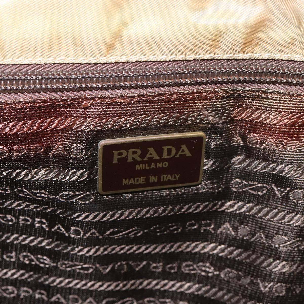 PRADA Tote Bag Suede Khaki Auth bs22528
