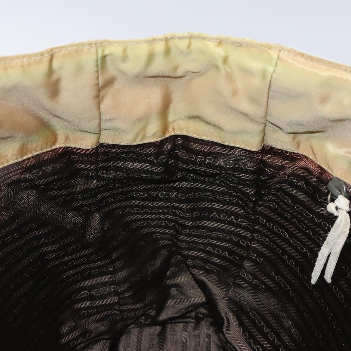 PRADA Tote Bag Suede Khaki Auth bs22528