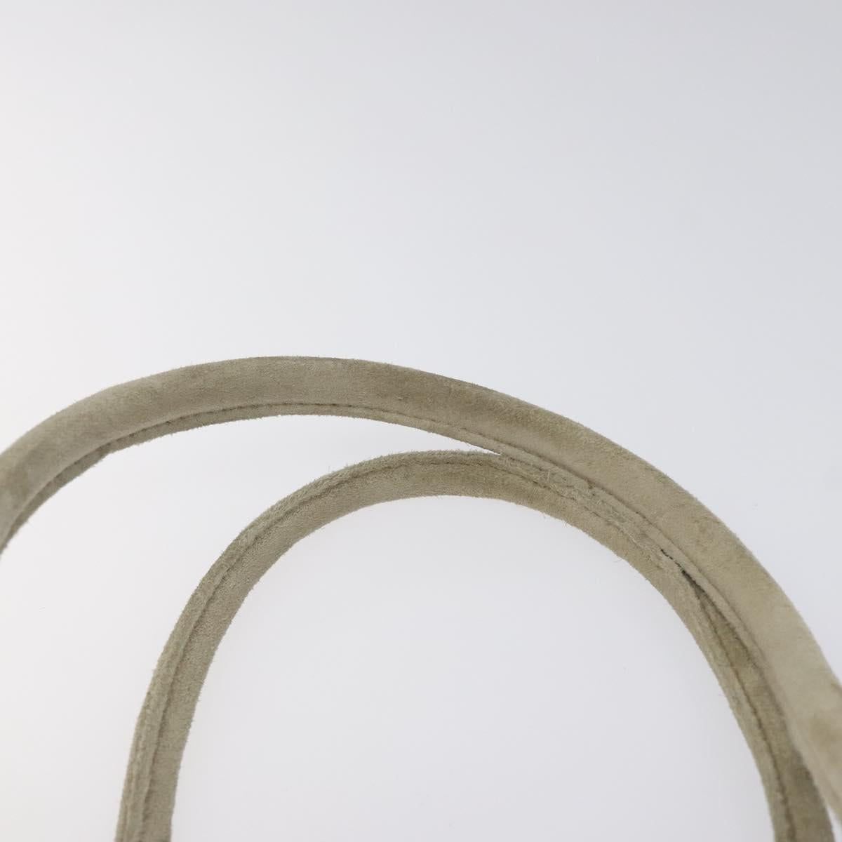 PRADA Tote Bag Suede Khaki Auth bs22528