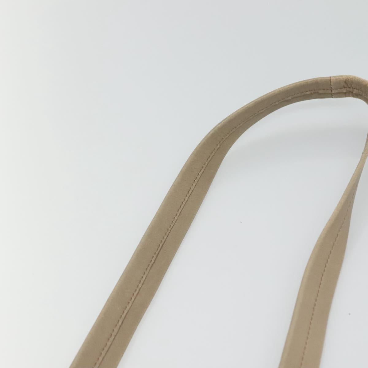 CELINE Shoulder Bag Leather Beige Gold blue Auth bs22533