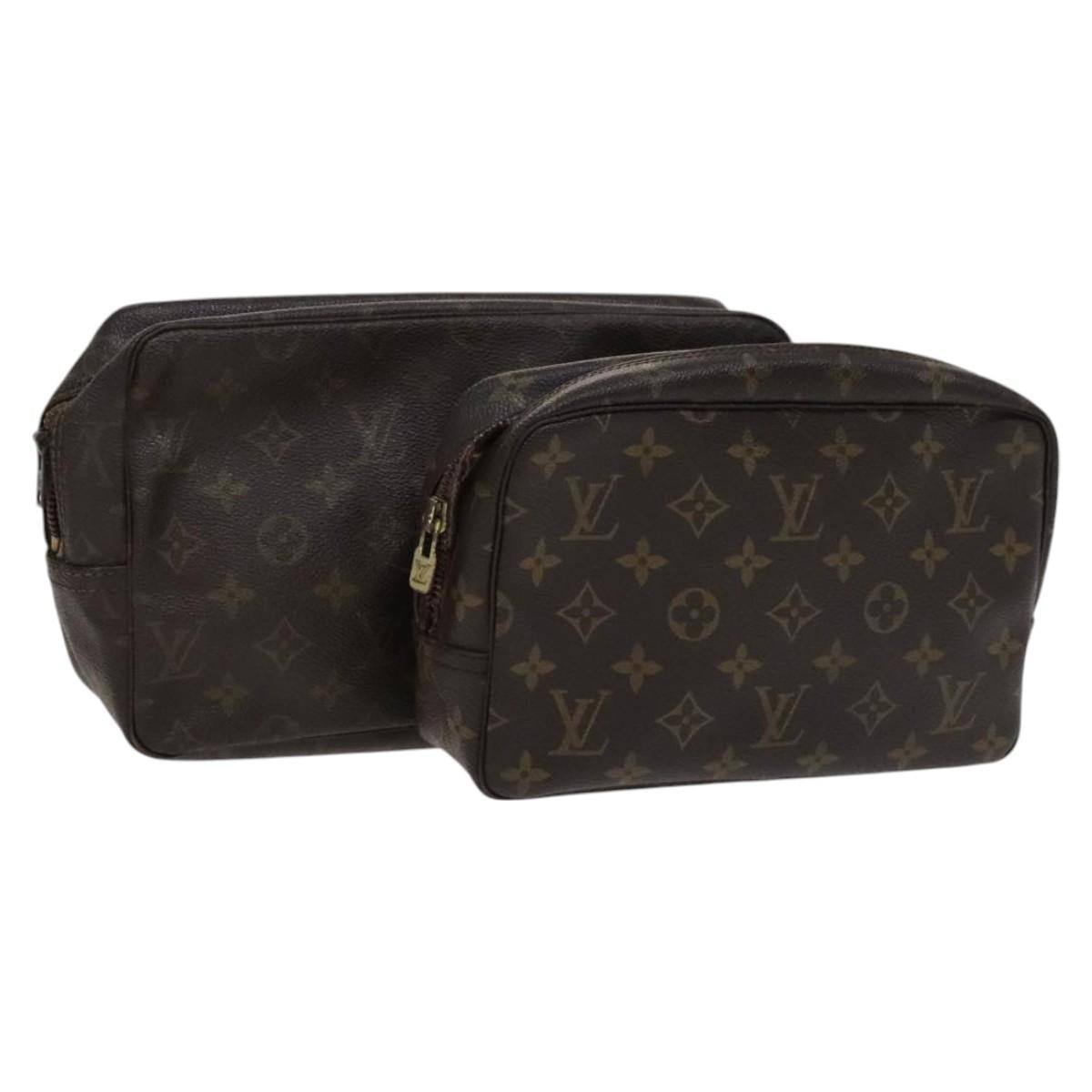 LOUIS VUITTON Monogram Trousse Toilette Clutch Bag 2Set LV Auth bs22553