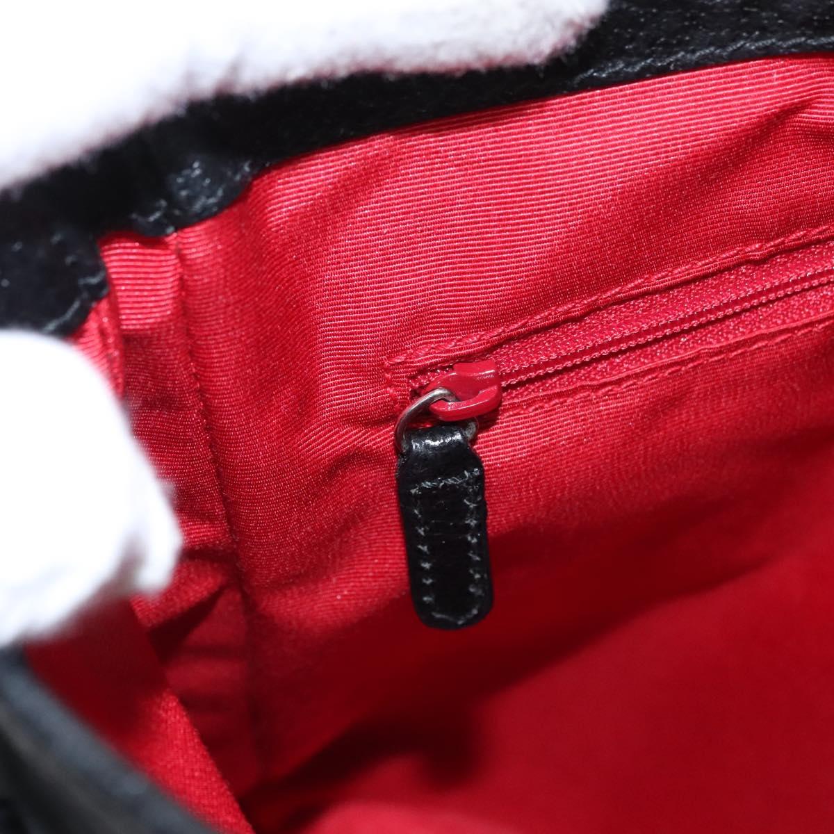 BVLGARI Hand Bag Canvas Black Silver Auth bs22572