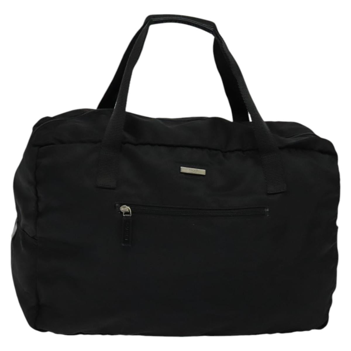 GUCCI Boston Bag Nylon Black 012 0389 Auth bs22576
