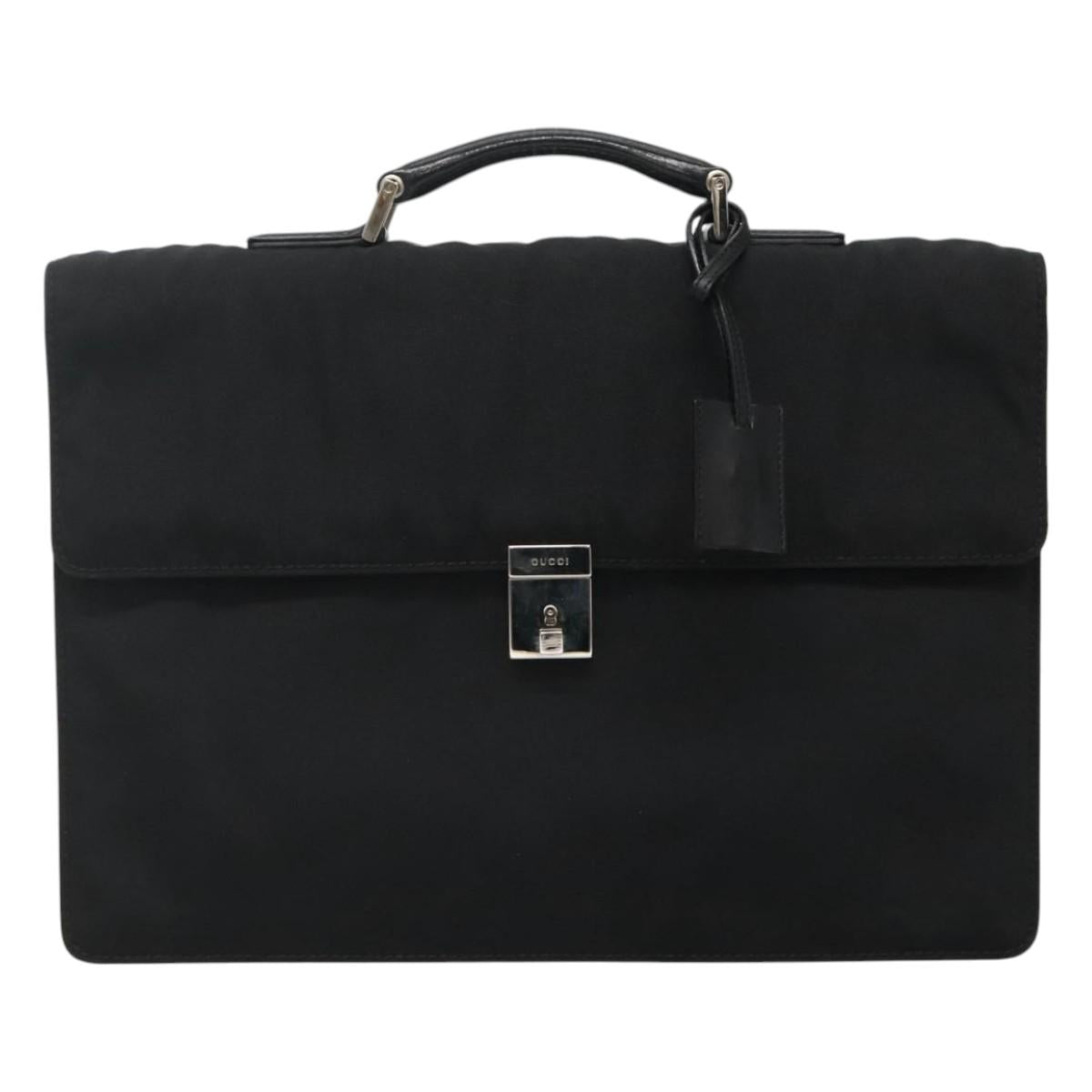 GUCCI Hand Bag Nylon Black 015 0235 Auth bs22614