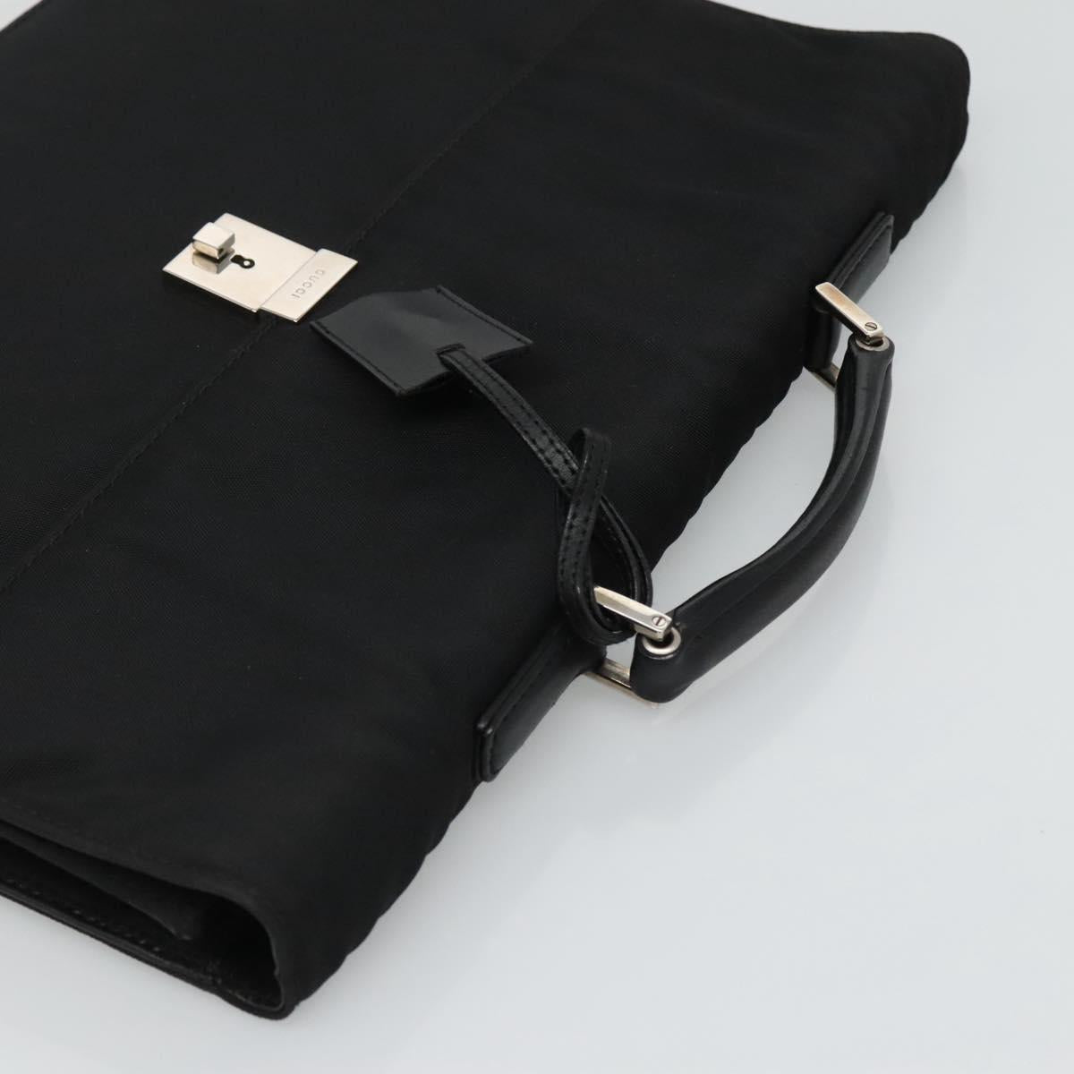 GUCCI Hand Bag Nylon Black 015 0235 Auth bs22614