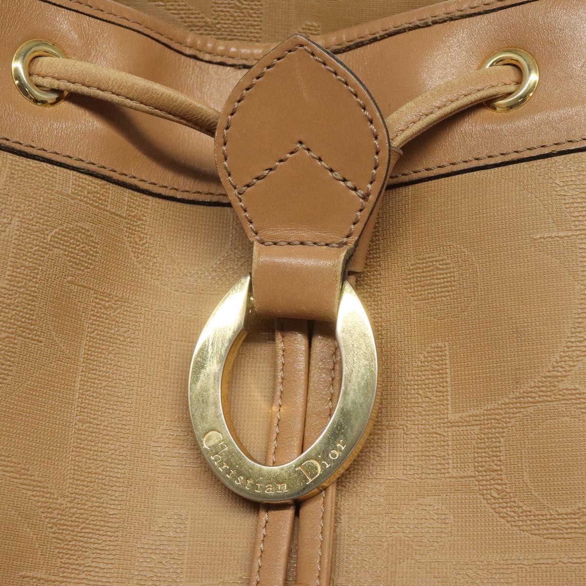 Christian Dior Trotter Canvas Shoulder Bag Beige Auth bs22617