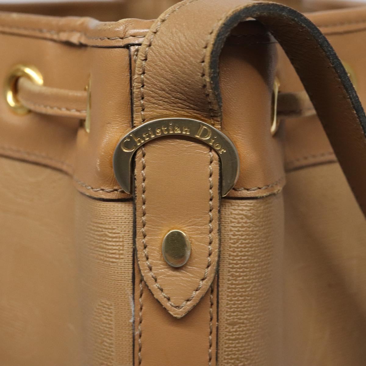 Christian Dior Trotter Canvas Shoulder Bag Beige Auth bs22617