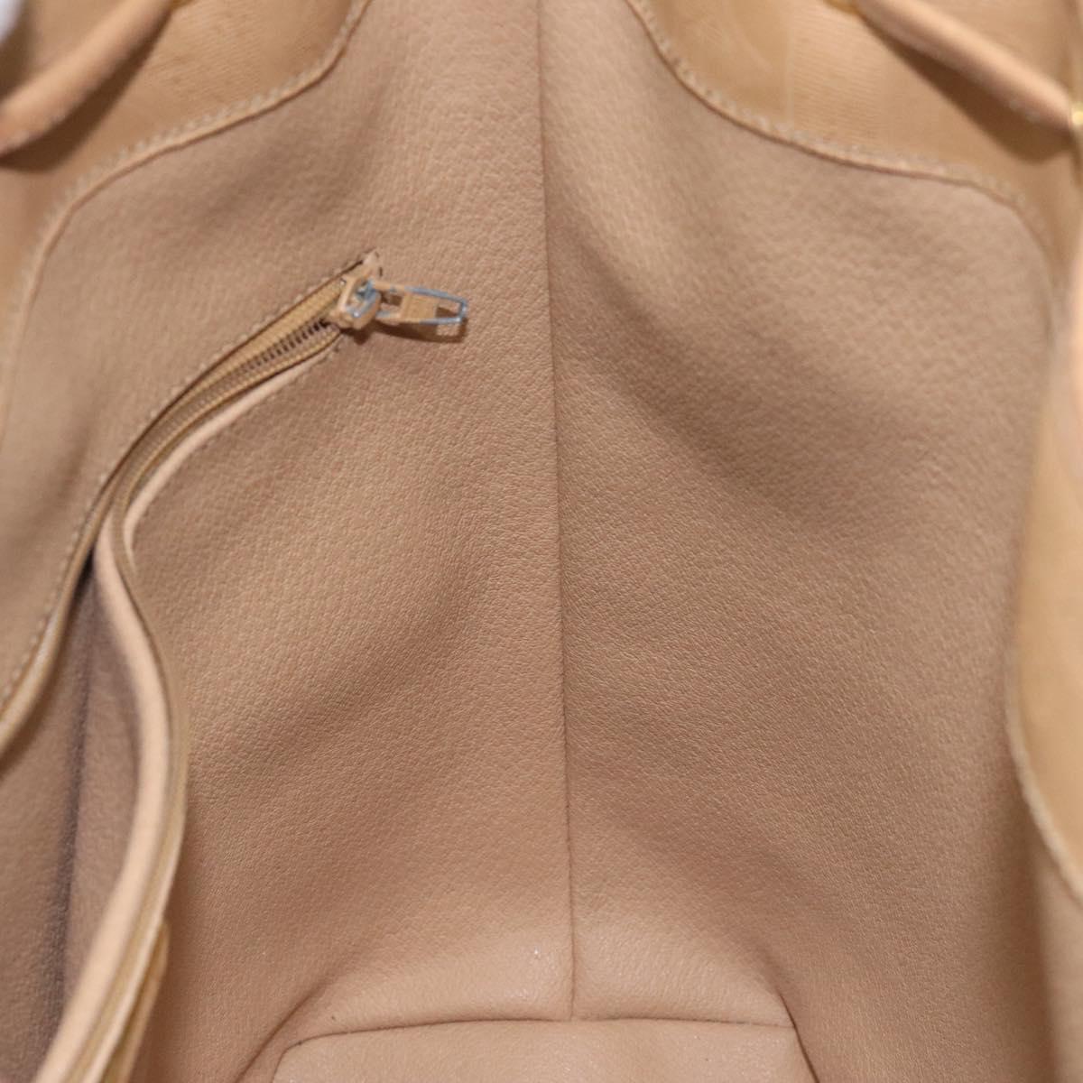 Christian Dior Trotter Canvas Shoulder Bag Beige Auth bs22617