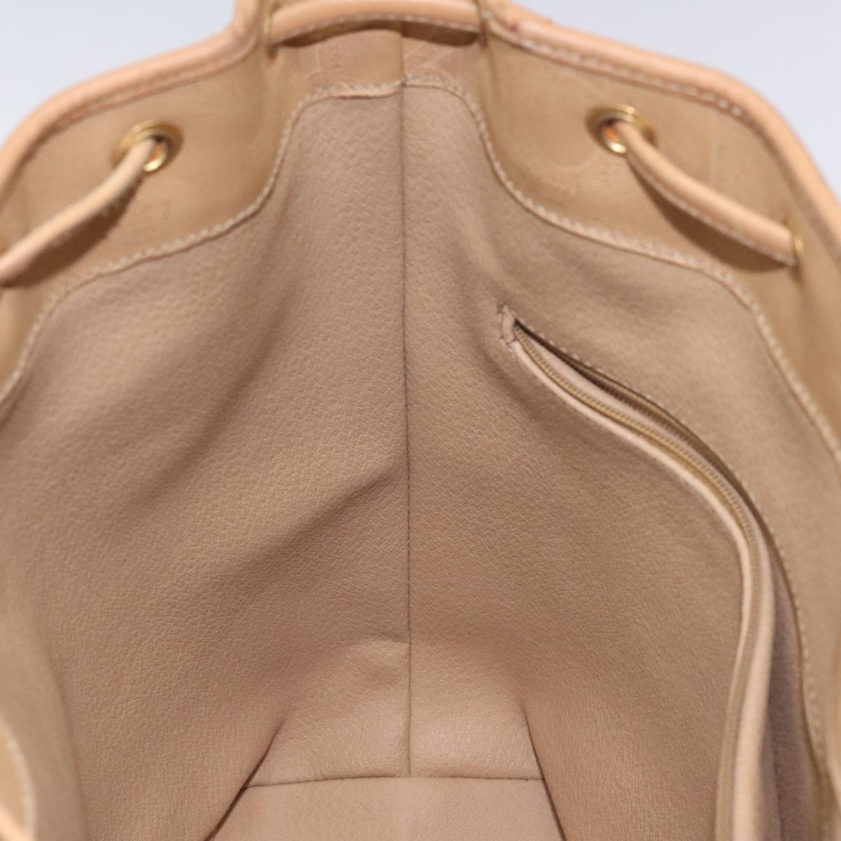 Christian Dior Trotter Canvas Shoulder Bag Beige Auth bs22617