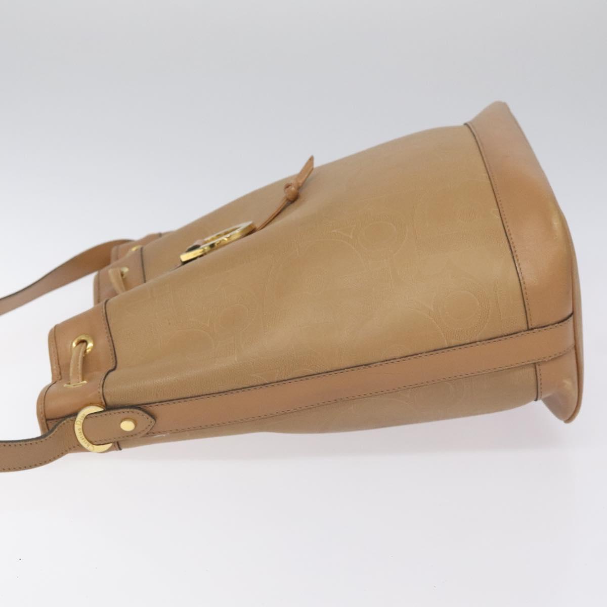 Christian Dior Trotter Canvas Shoulder Bag Beige Auth bs22617