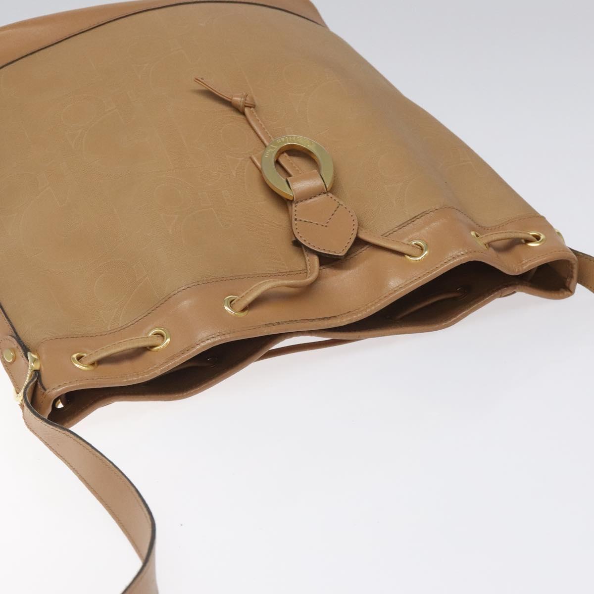 Christian Dior Trotter Canvas Shoulder Bag Beige Auth bs22617