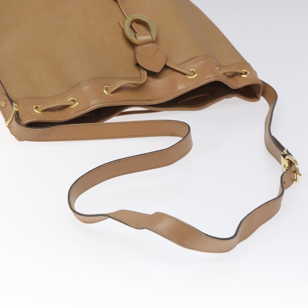 Christian Dior Trotter Canvas Shoulder Bag Beige Auth bs22617