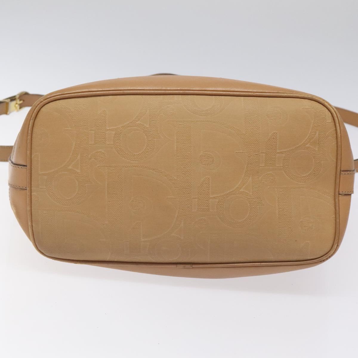 Christian Dior Trotter Canvas Shoulder Bag Beige Auth bs22617