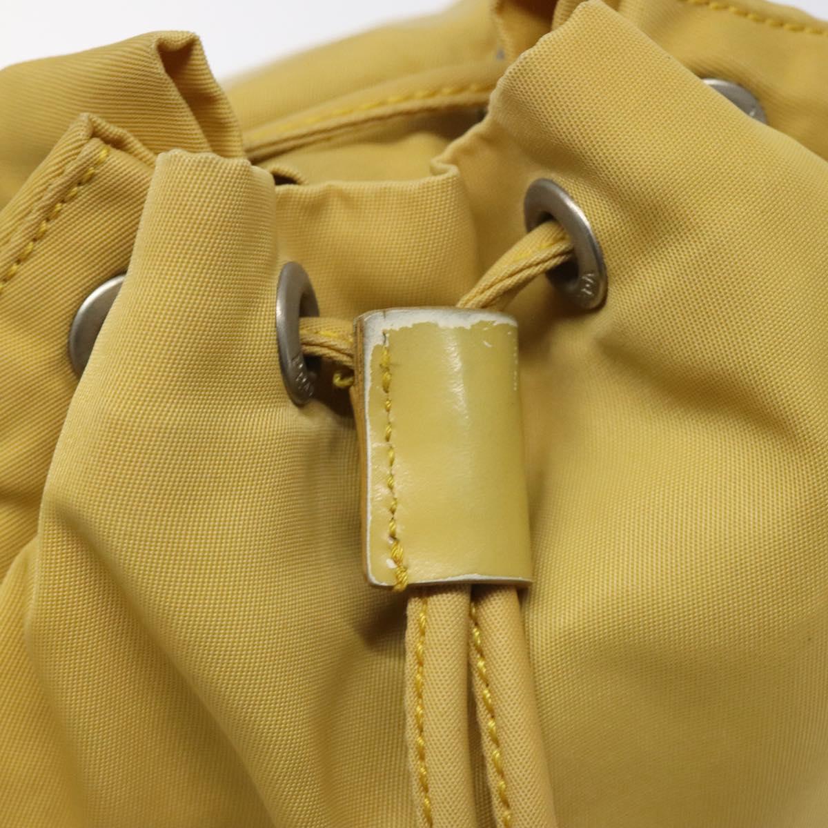 PRADA Pouch Nylon Yellow Auth bs22618