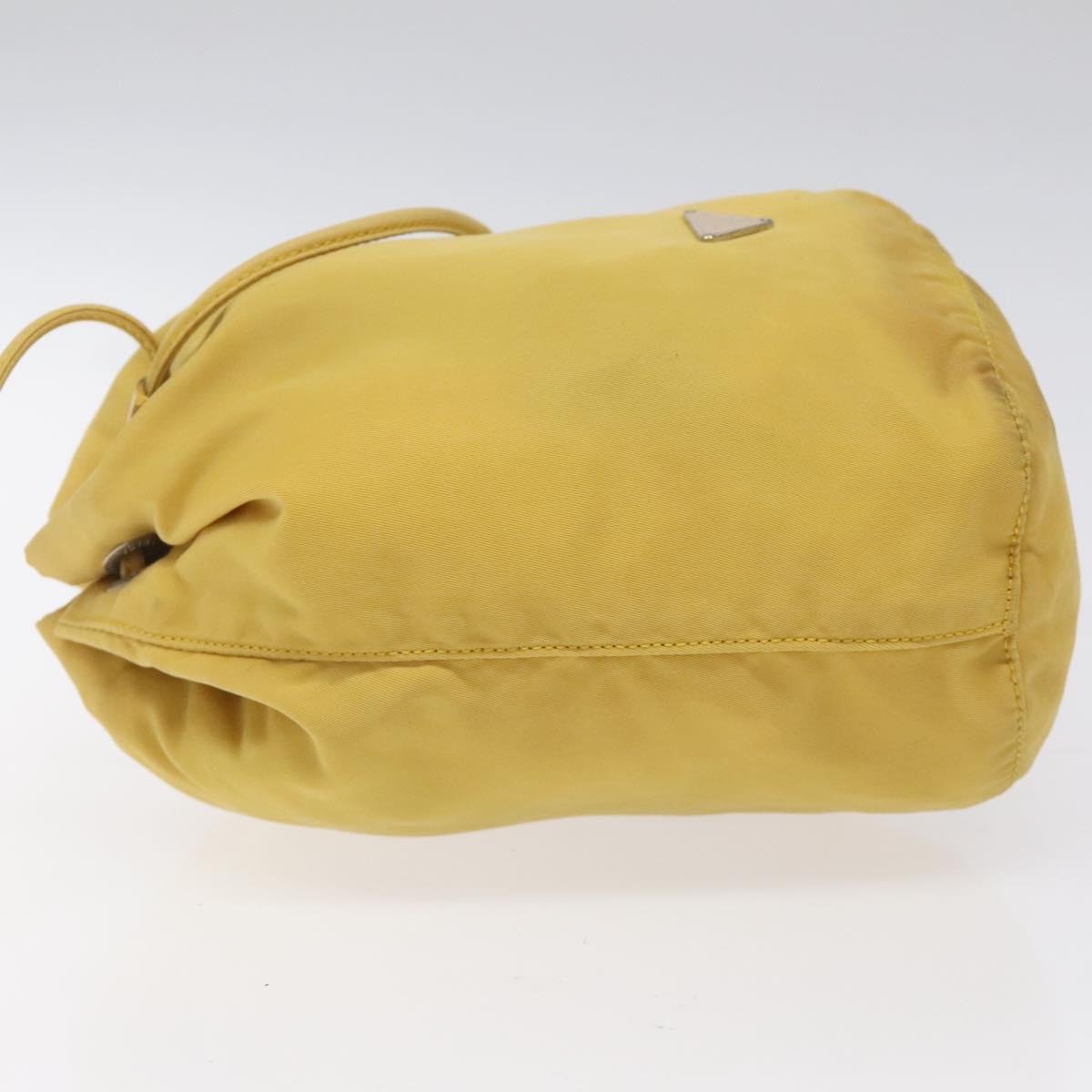 PRADA Pouch Nylon Yellow Auth bs22618