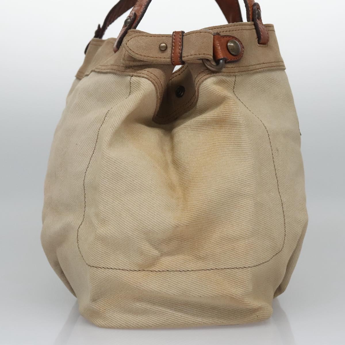 BURBERRY Tote Bag Canvas Beige Auth bs22667