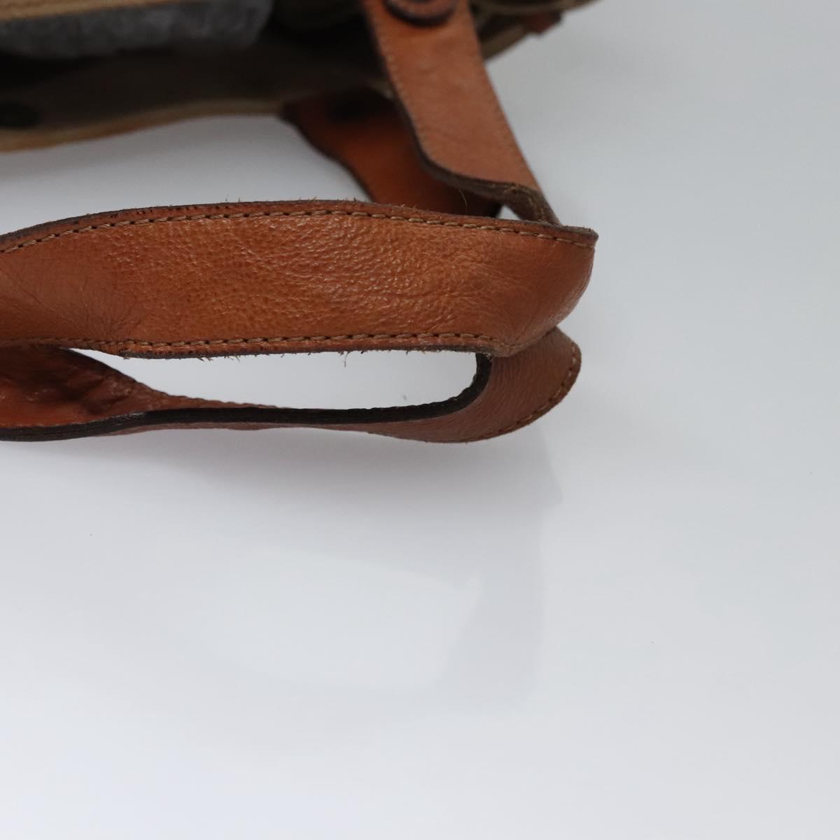 BURBERRY Tote Bag Canvas Beige Auth bs22667