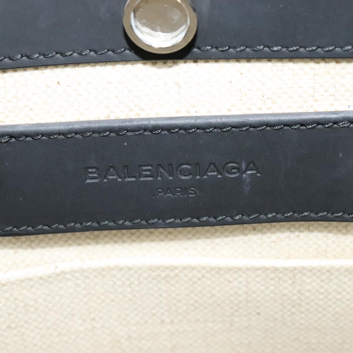 BALENCIAGA Navy Pochette Shoulder Bag Coated Canvas Beige Blue Auth bs22669