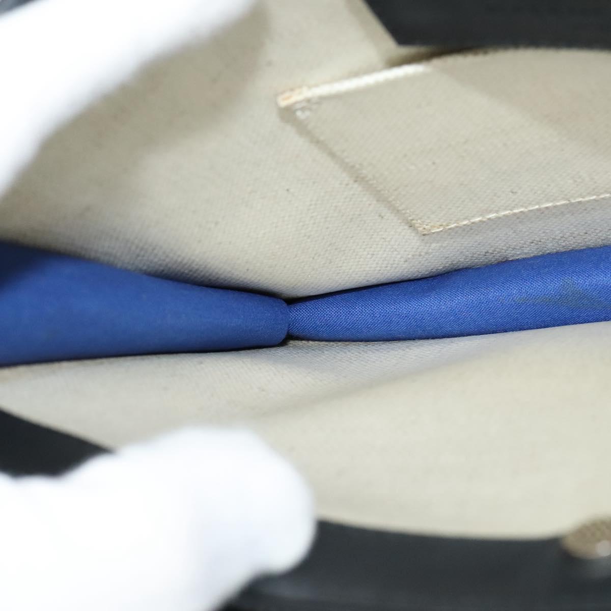 BALENCIAGA Navy Pochette Shoulder Bag Coated Canvas Beige Blue Auth bs22669