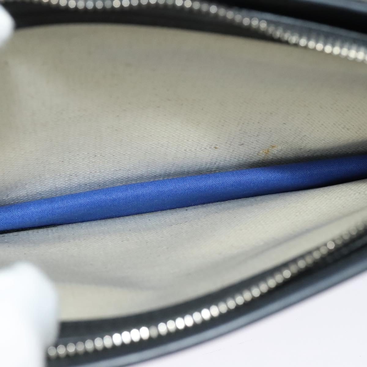 BALENCIAGA Navy Pochette Shoulder Bag Coated Canvas Beige Blue Auth bs22669