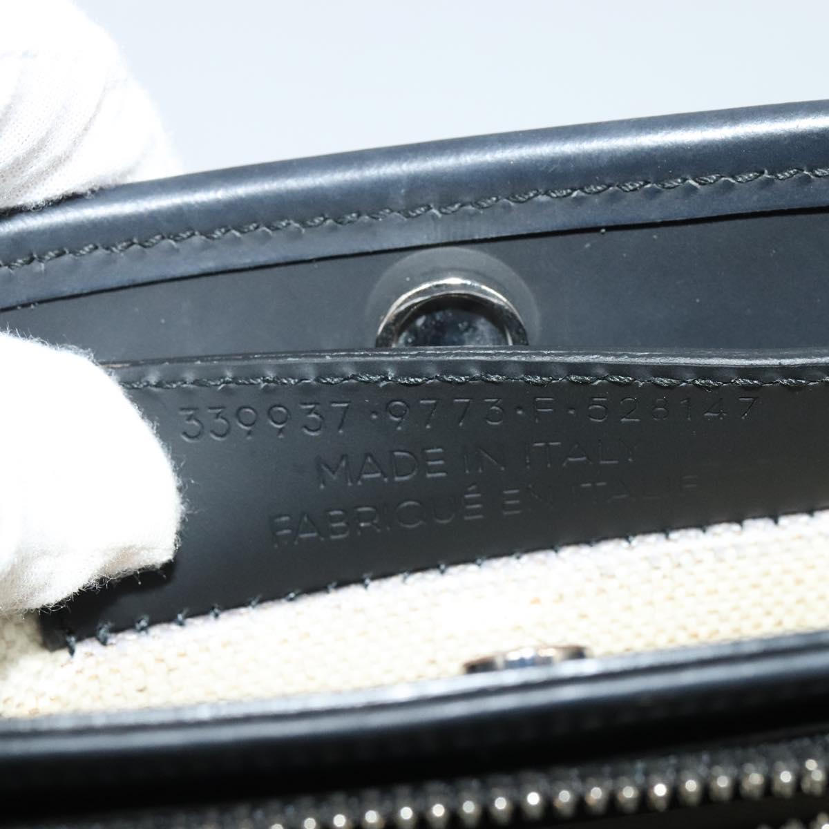 BALENCIAGA Navy Pochette Shoulder Bag Coated Canvas Beige Blue Auth bs22669