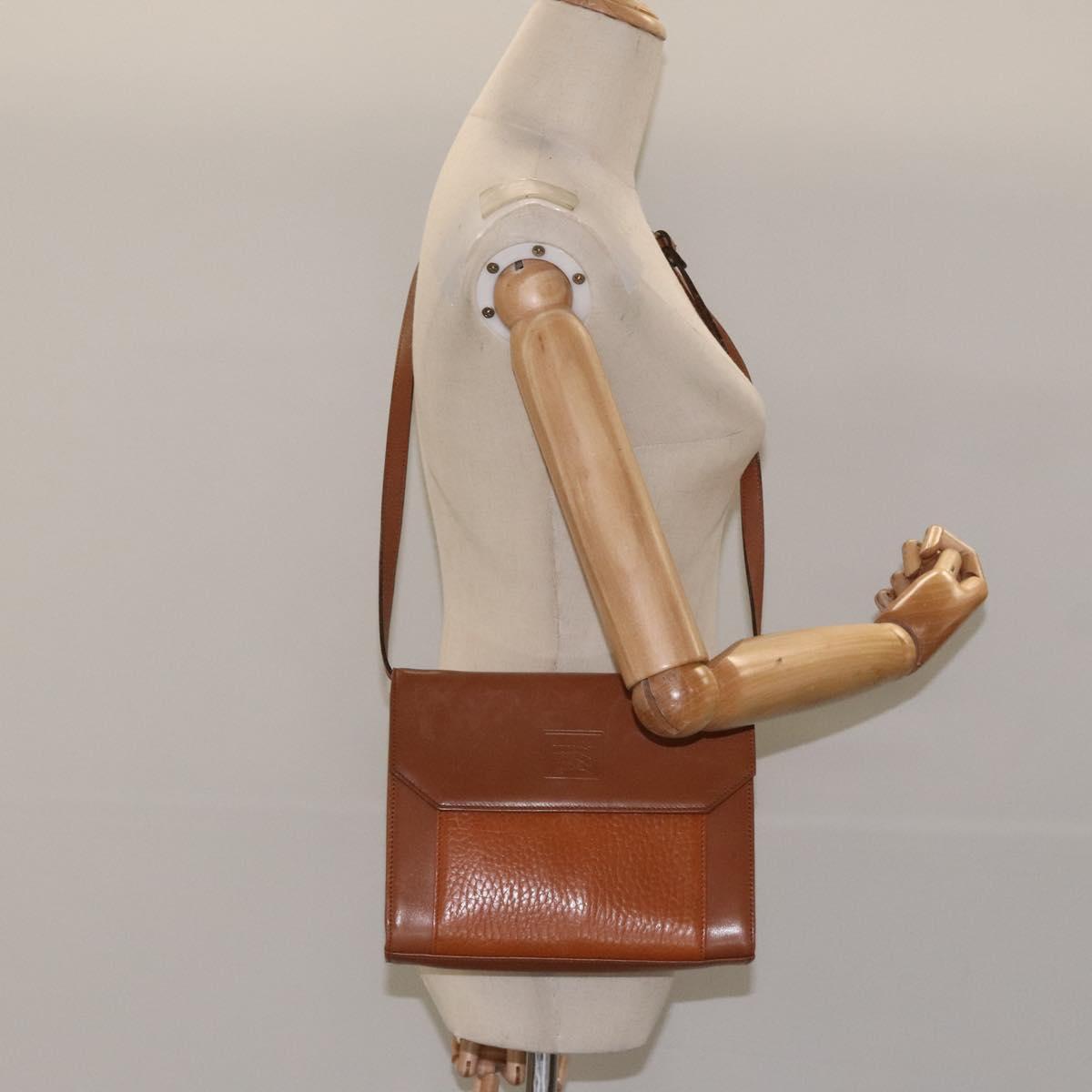 Burberrys Shoulder Bag Leather Beige Auth bs22691