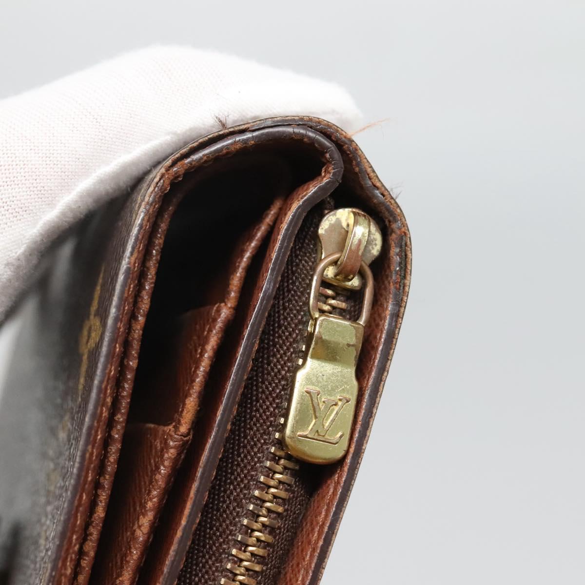 LOUIS VUITTON Monogram Porto Papie Zip Wallet M61207 LV Auth bs22722