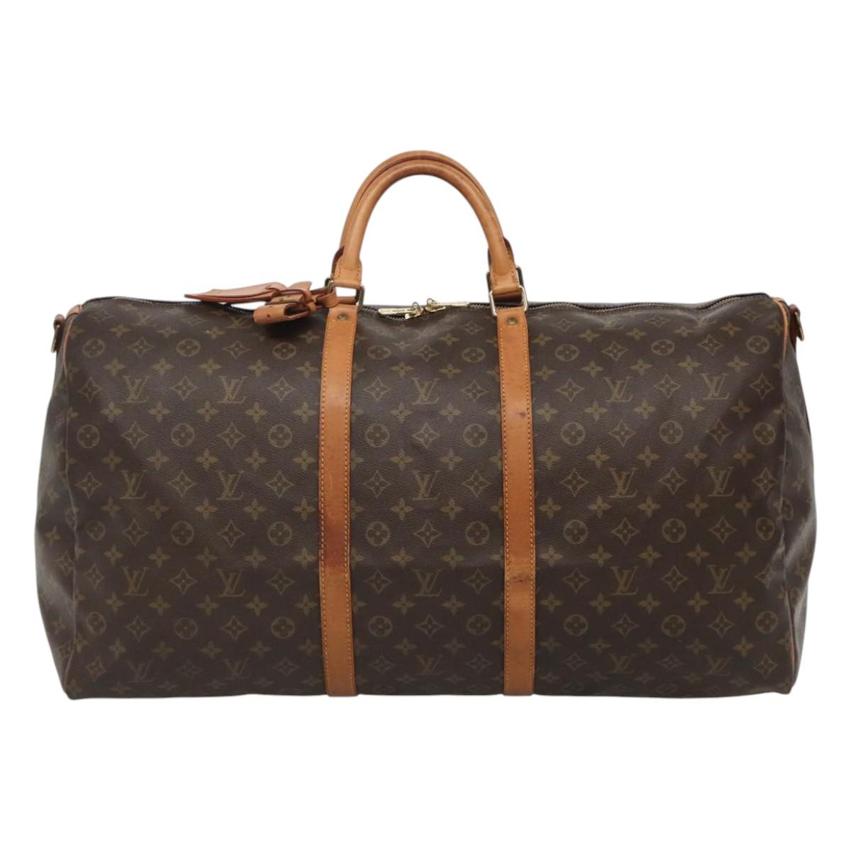 LOUIS VUITTON Monogram Keepall Bandouliere 60 Boston Bag M41412 LV Auth bs22766