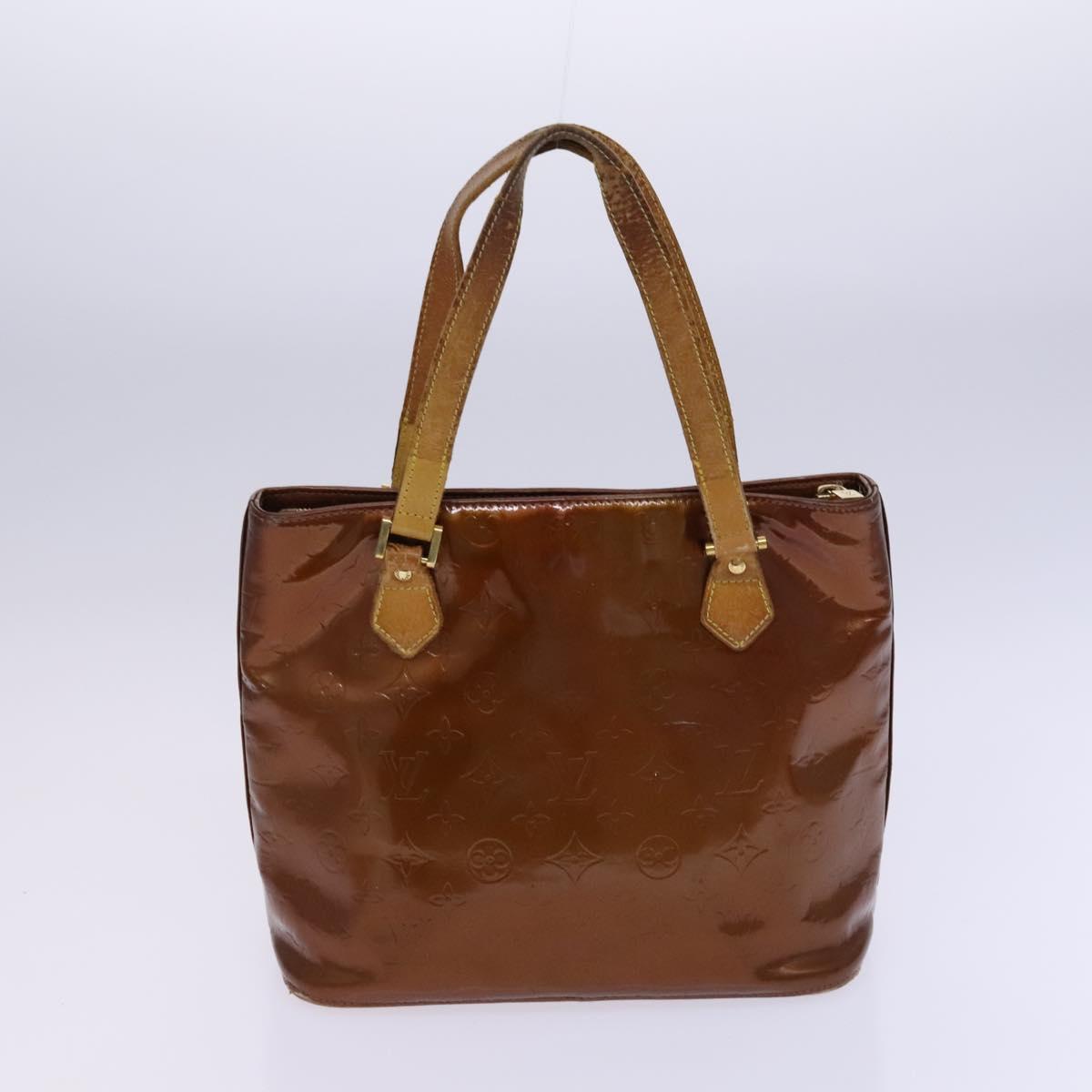 LOUIS VUITTON Monogram Vernis Hand Bag 2Set Amarante Brown LV Auth bs22775