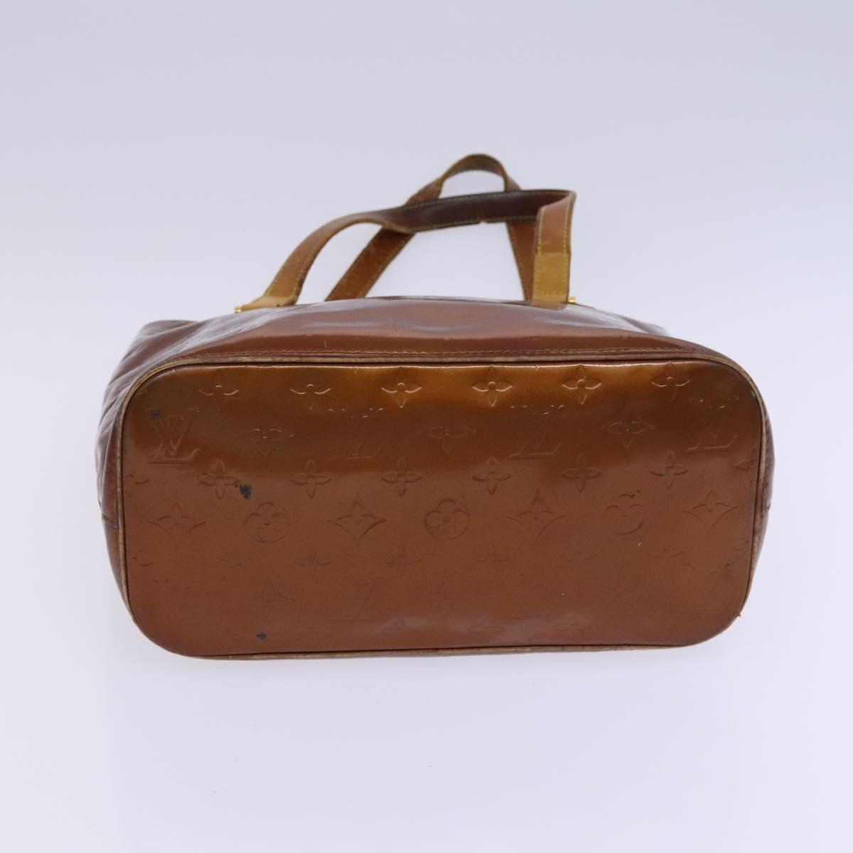 LOUIS VUITTON Monogram Vernis Hand Bag 2Set Amarante Brown LV Auth bs22775