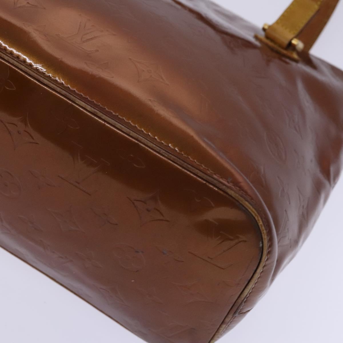 LOUIS VUITTON Monogram Vernis Hand Bag 2Set Amarante Brown LV Auth bs22775