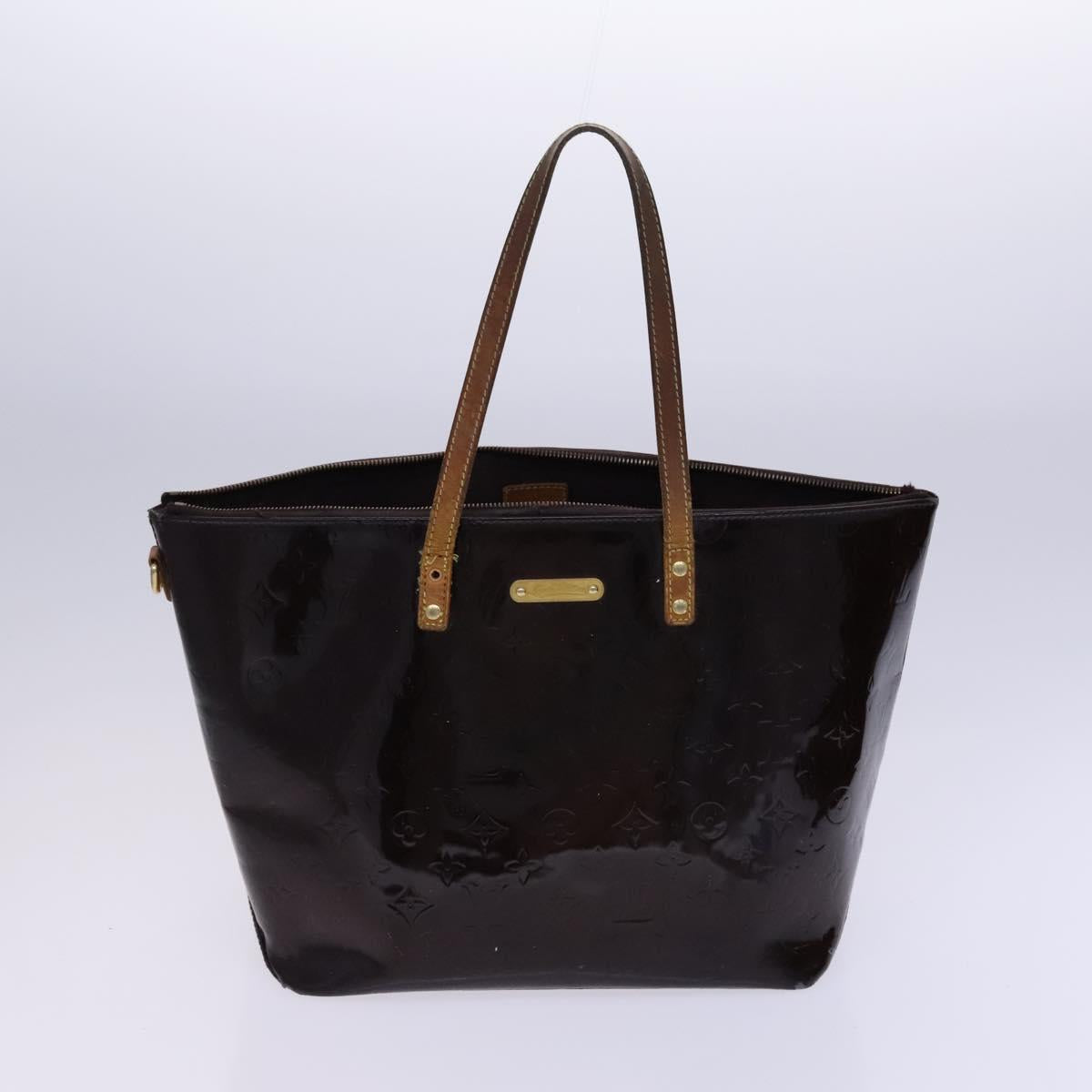 LOUIS VUITTON Monogram Vernis Hand Bag 2Set Amarante Brown LV Auth bs22775