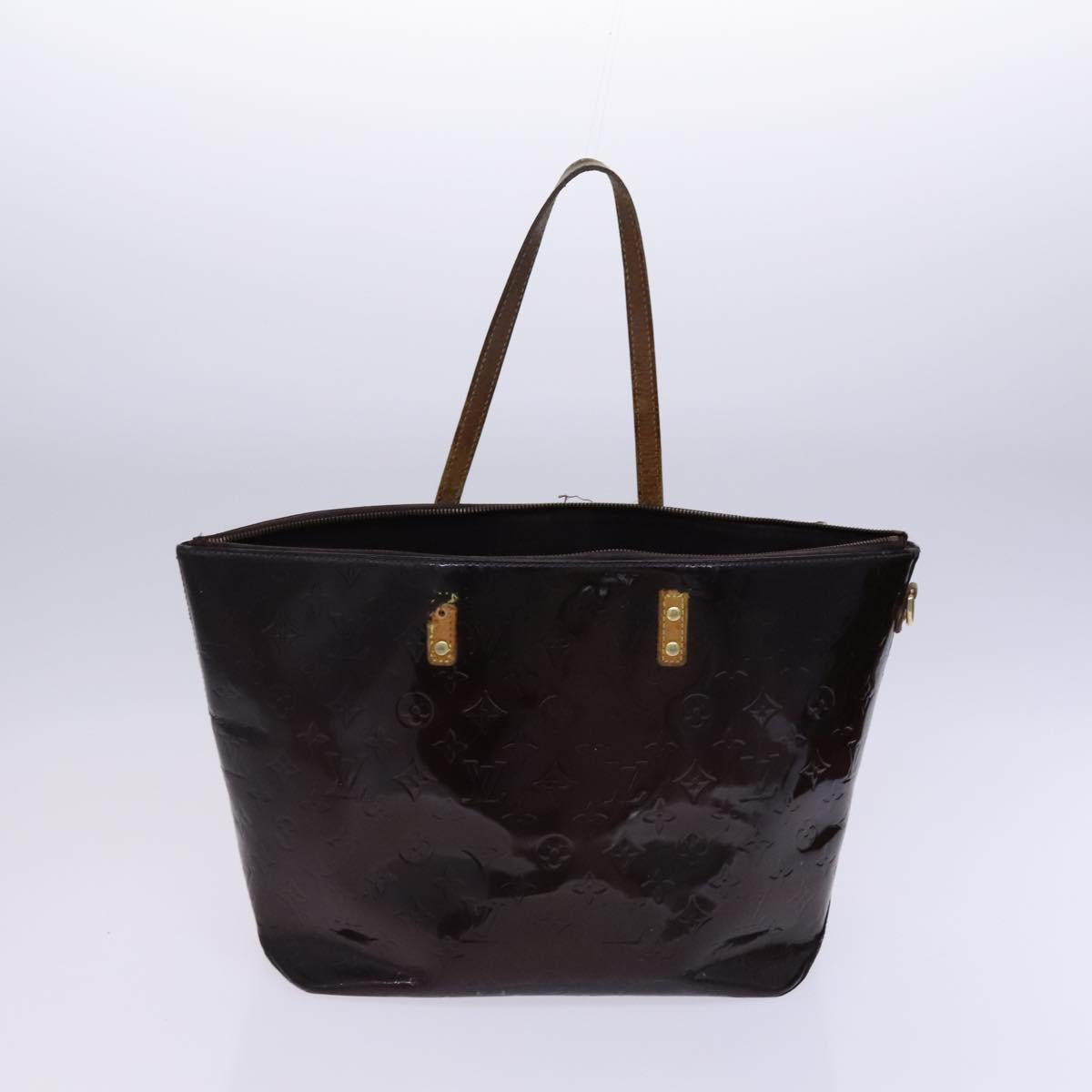 LOUIS VUITTON Monogram Vernis Hand Bag 2Set Amarante Brown LV Auth bs22775